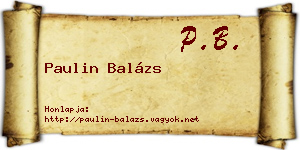 Paulin Balázs névjegykártya